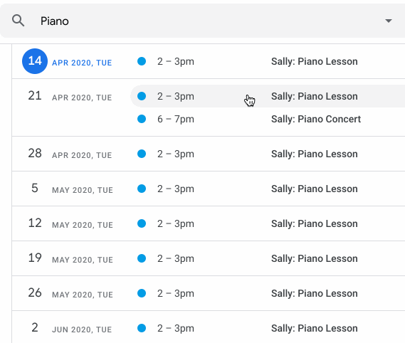 google calendar manipulate group